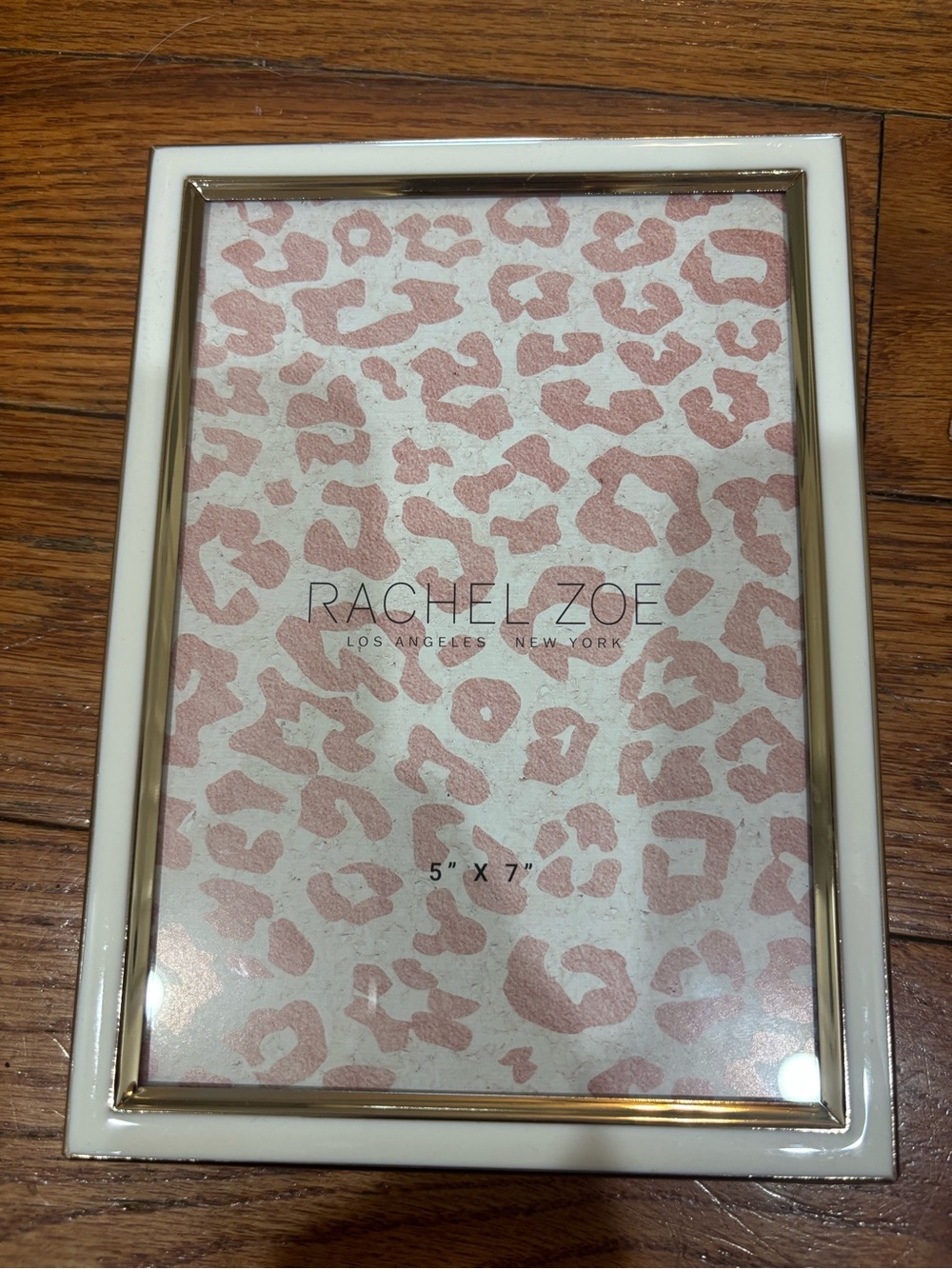 Rachel Zoe White and Pink Leopard Accent Picture Frame 5X7